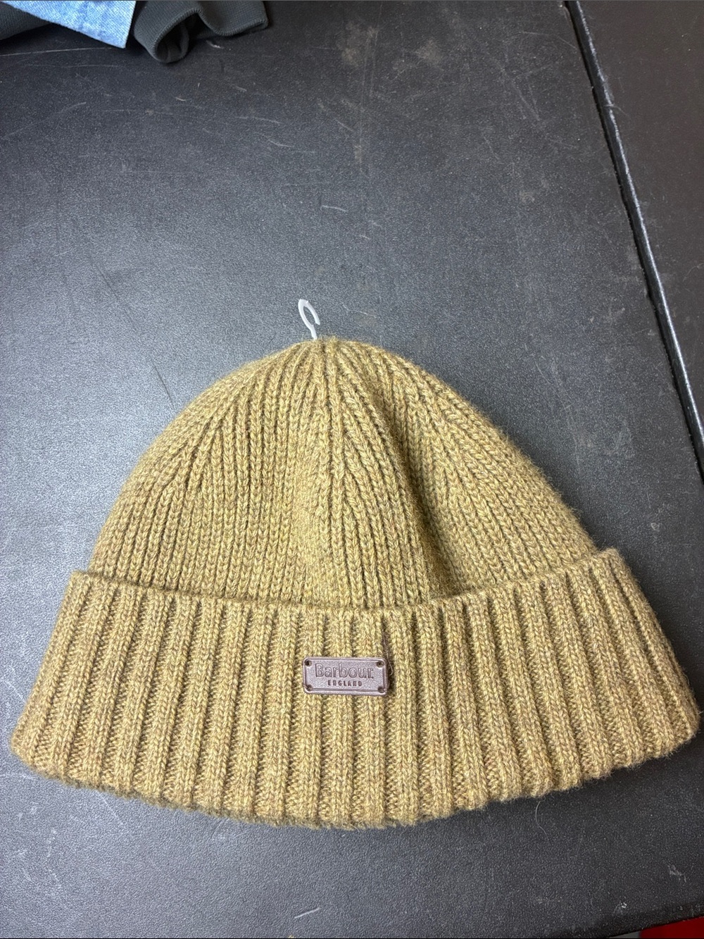 Barbour Ribbed Fold-Over Wool Blend Beanie One Size